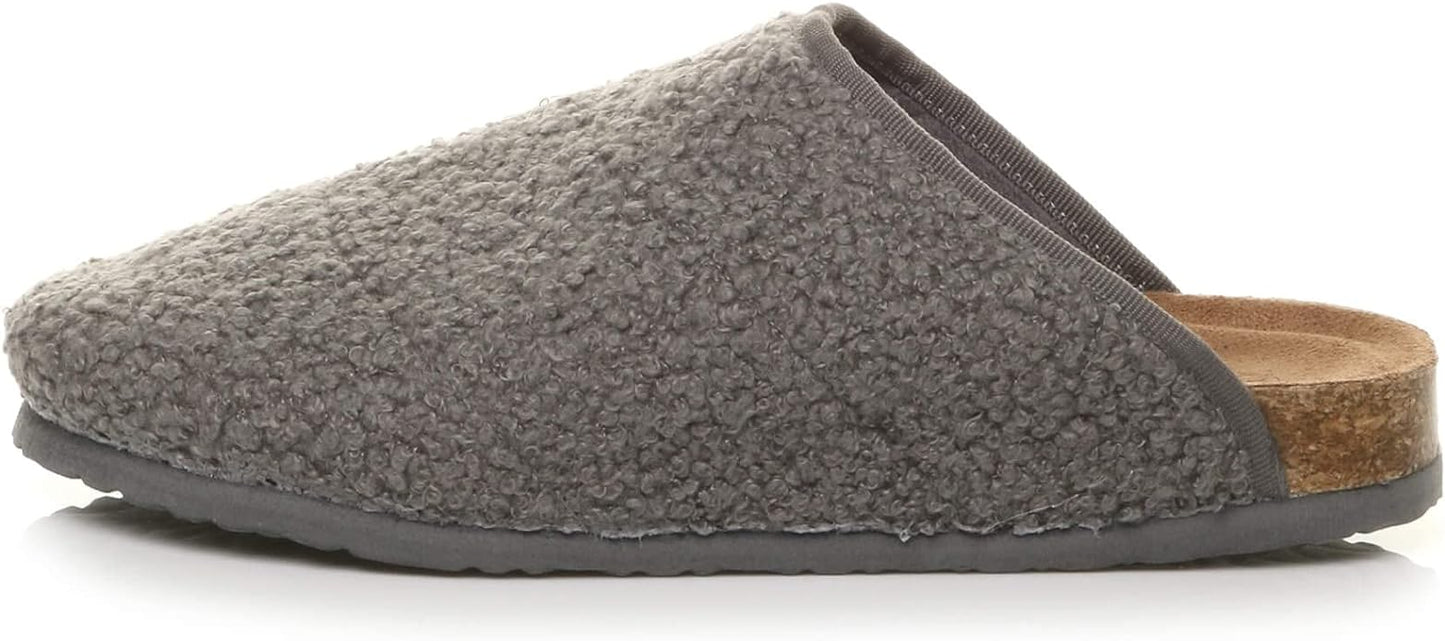 Jimmy Men Grey Curly Mule Slipper