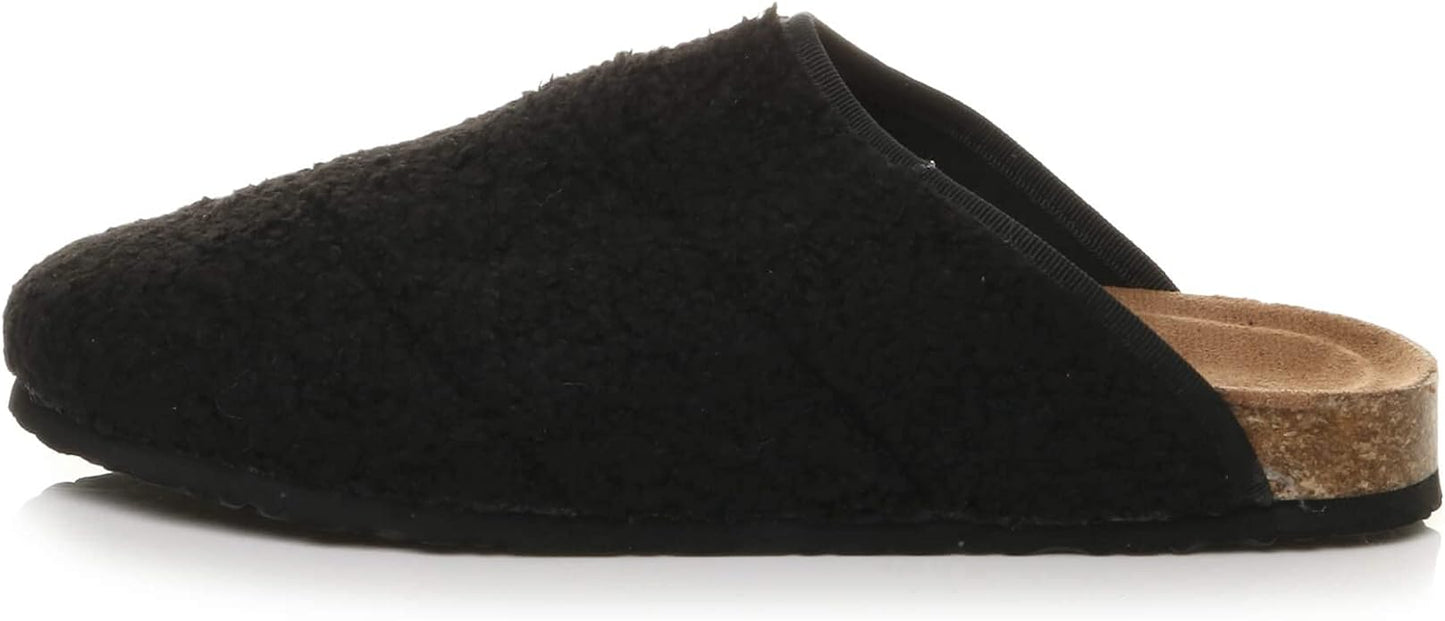 Jimmy Men Black Curly Mule Slipper