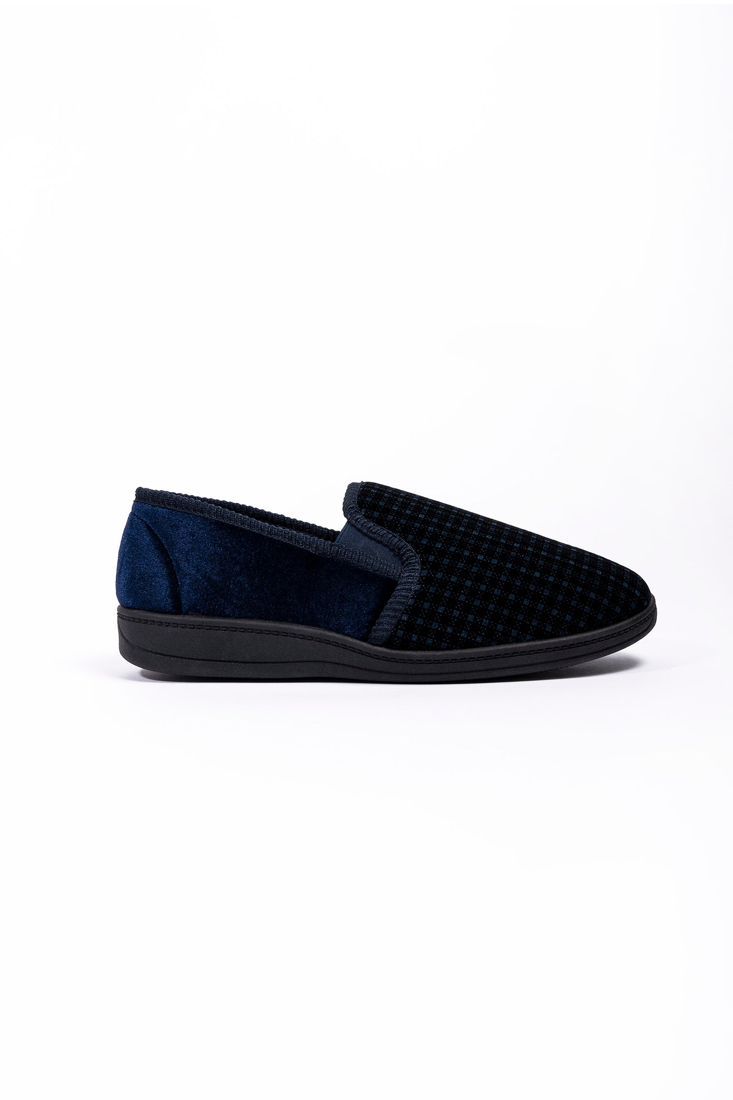 Fredrick Mens Navy Check Slipper