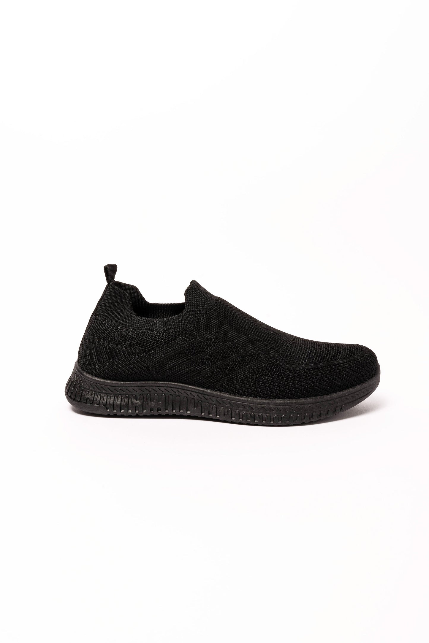 Luke Knitted Slip On Black Trainer