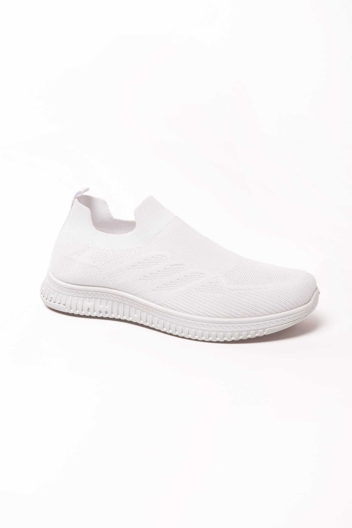 Luke Knitted Slip On White Trainer