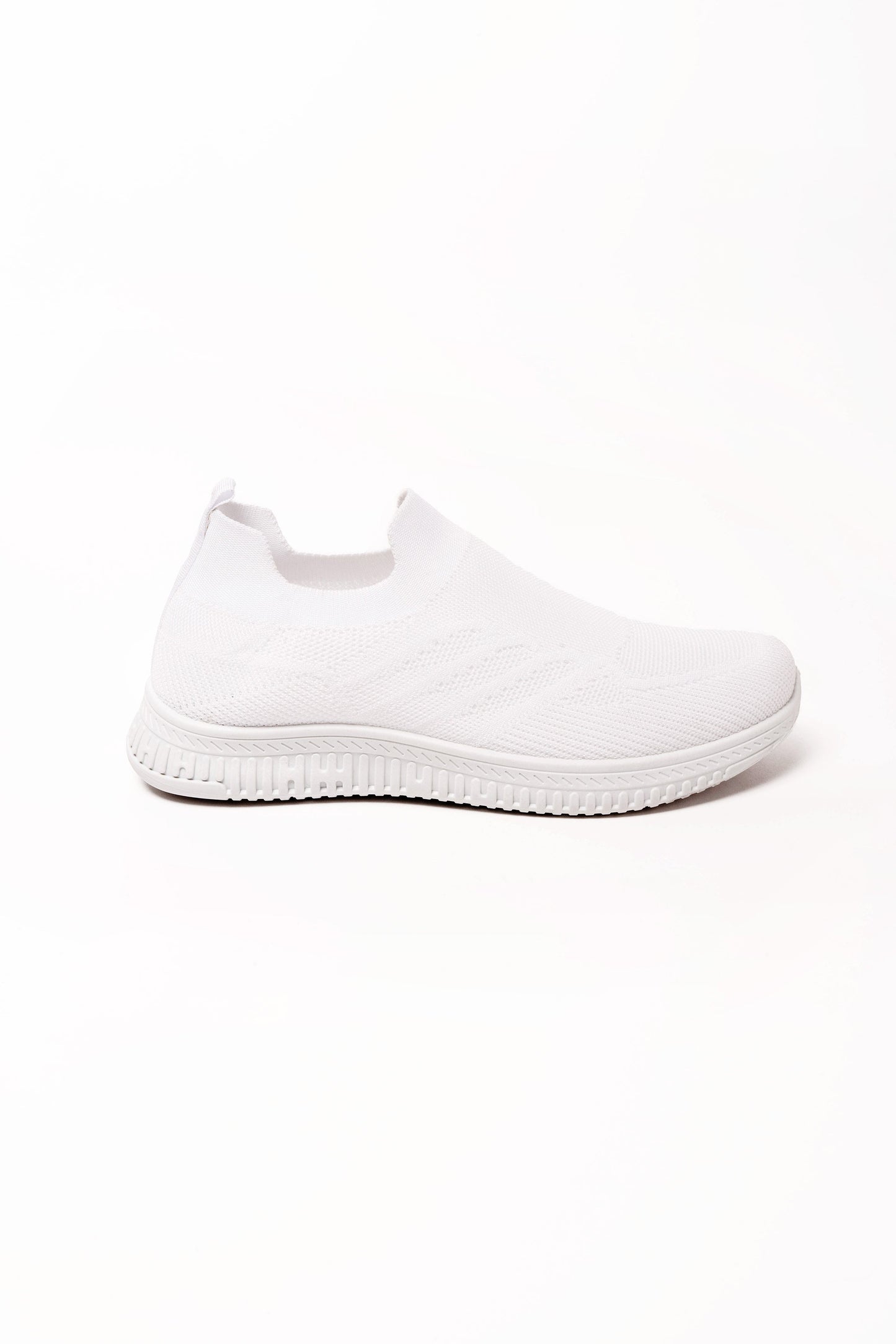 Luke Knitted Slip On White Trainer