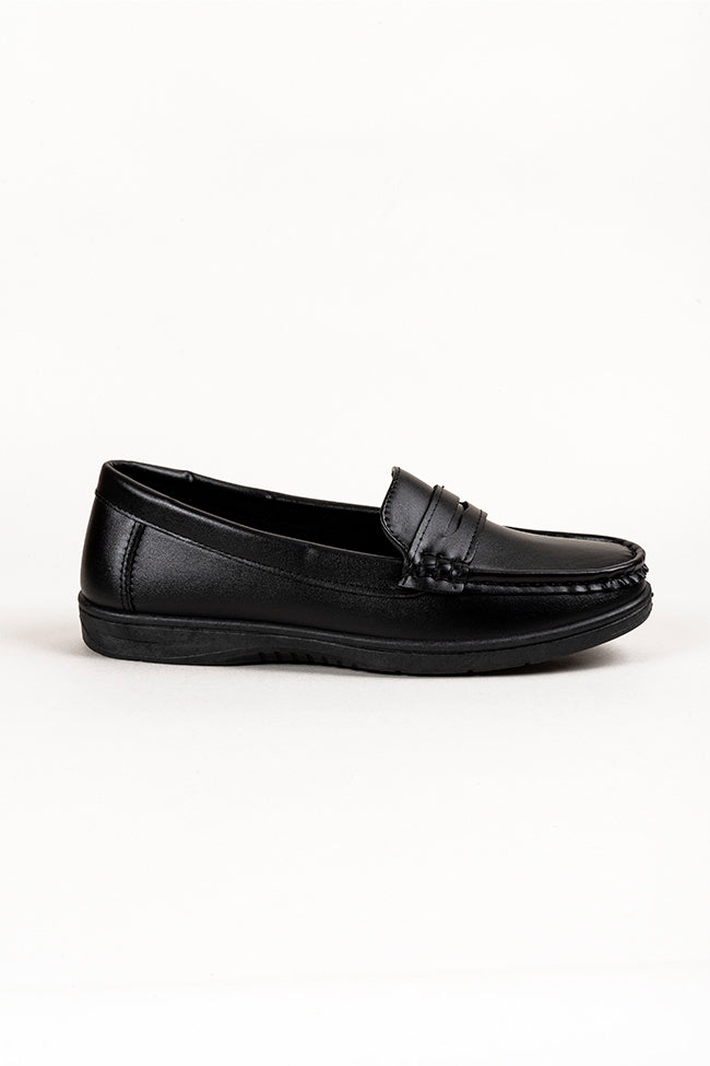 Cintra Ladies Black Slip On Loafers