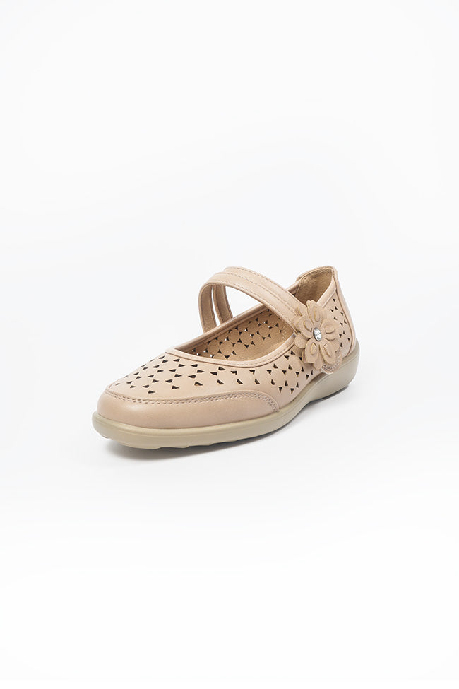 Gabriell Ladies Beige Casual Flower Detail Wholesale