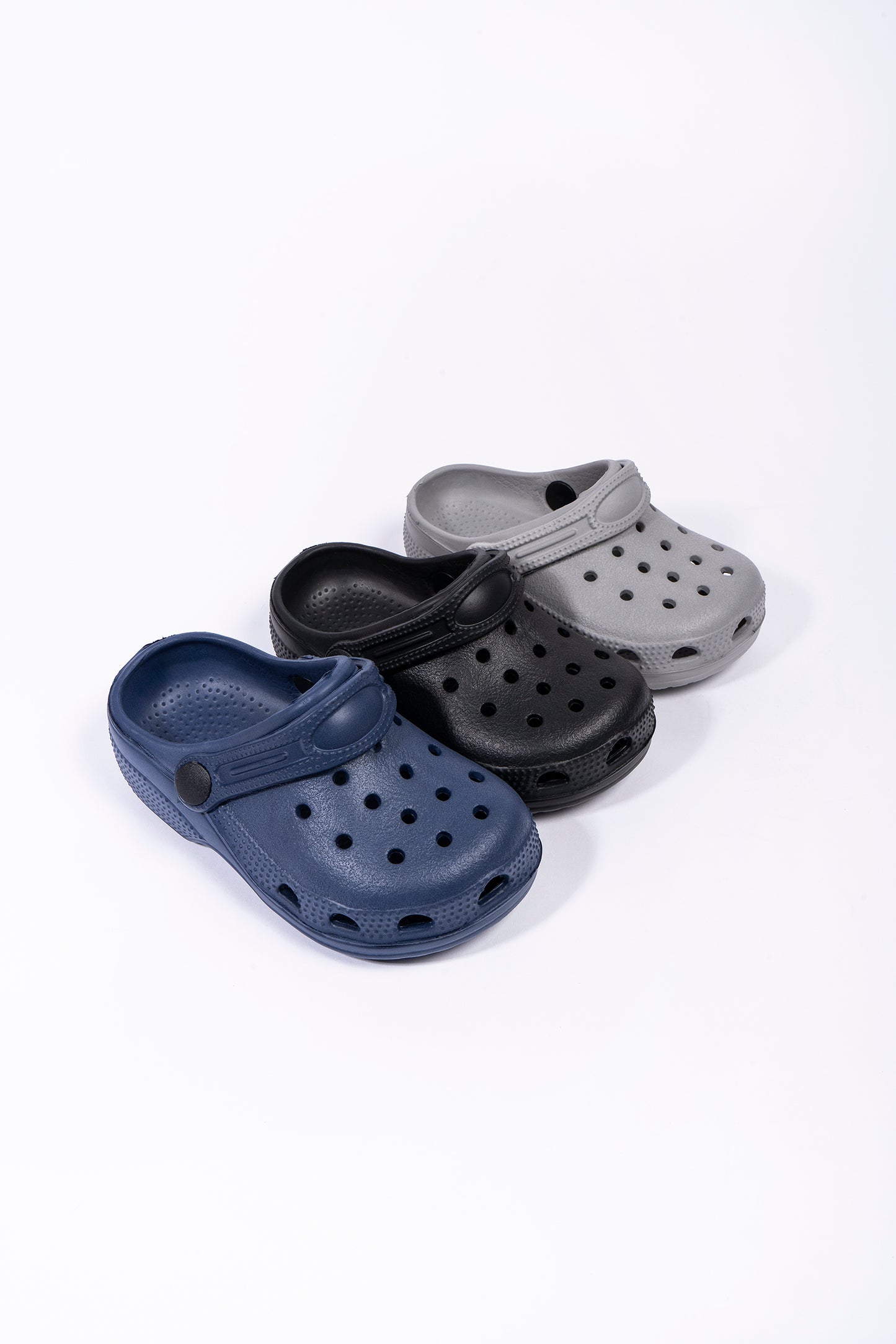 Danny Boys Black, Grey and Cobalt Blue Clogs Sizes 18-23