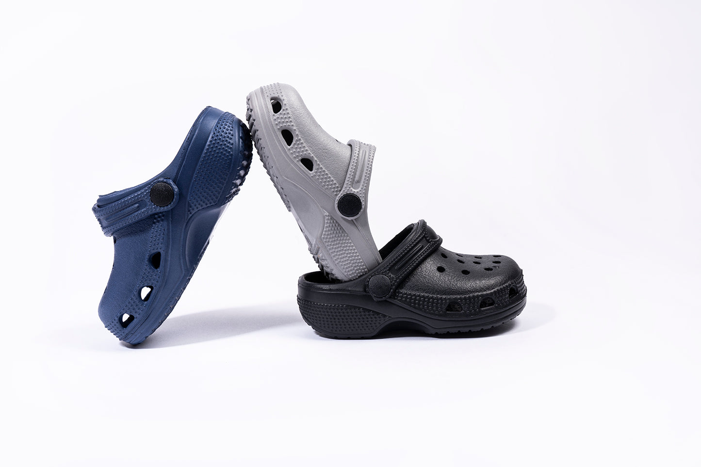 Danny Boys Black, Grey and Cobalt Blue Clogs Sizes 18-23