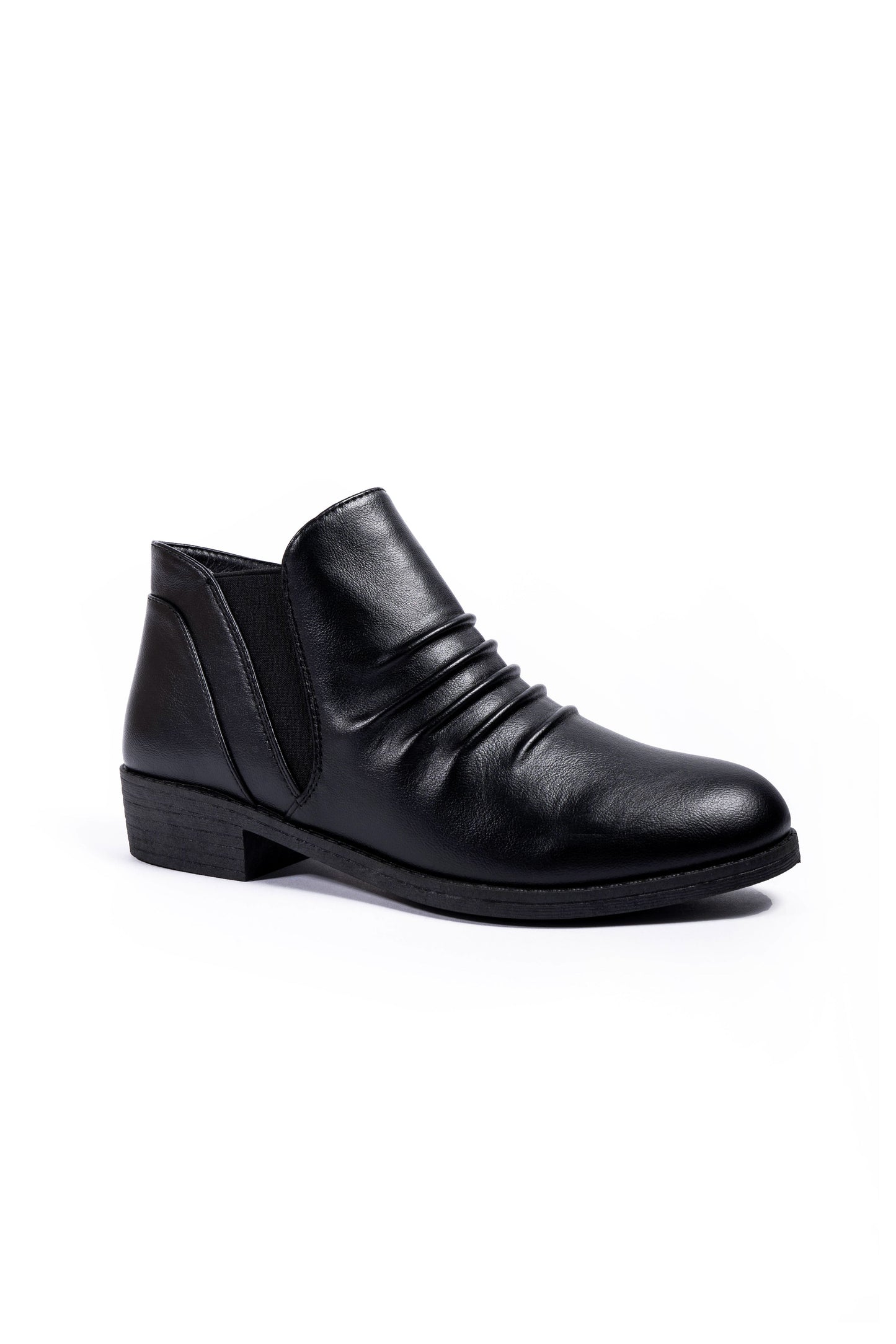 Chloe Ruched Ankle Boot Black Matt