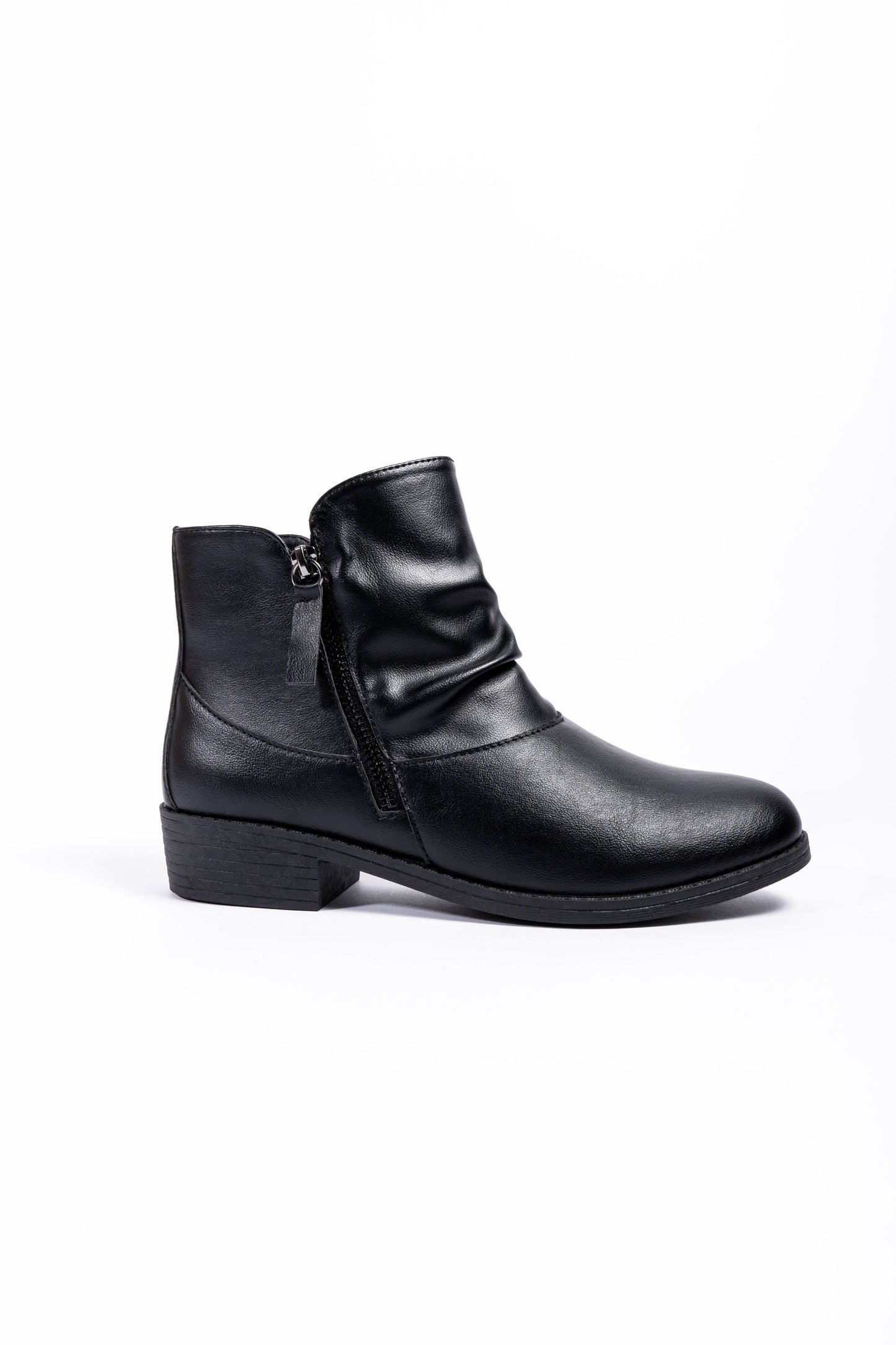 Ivy Ruched Black Boot Matt