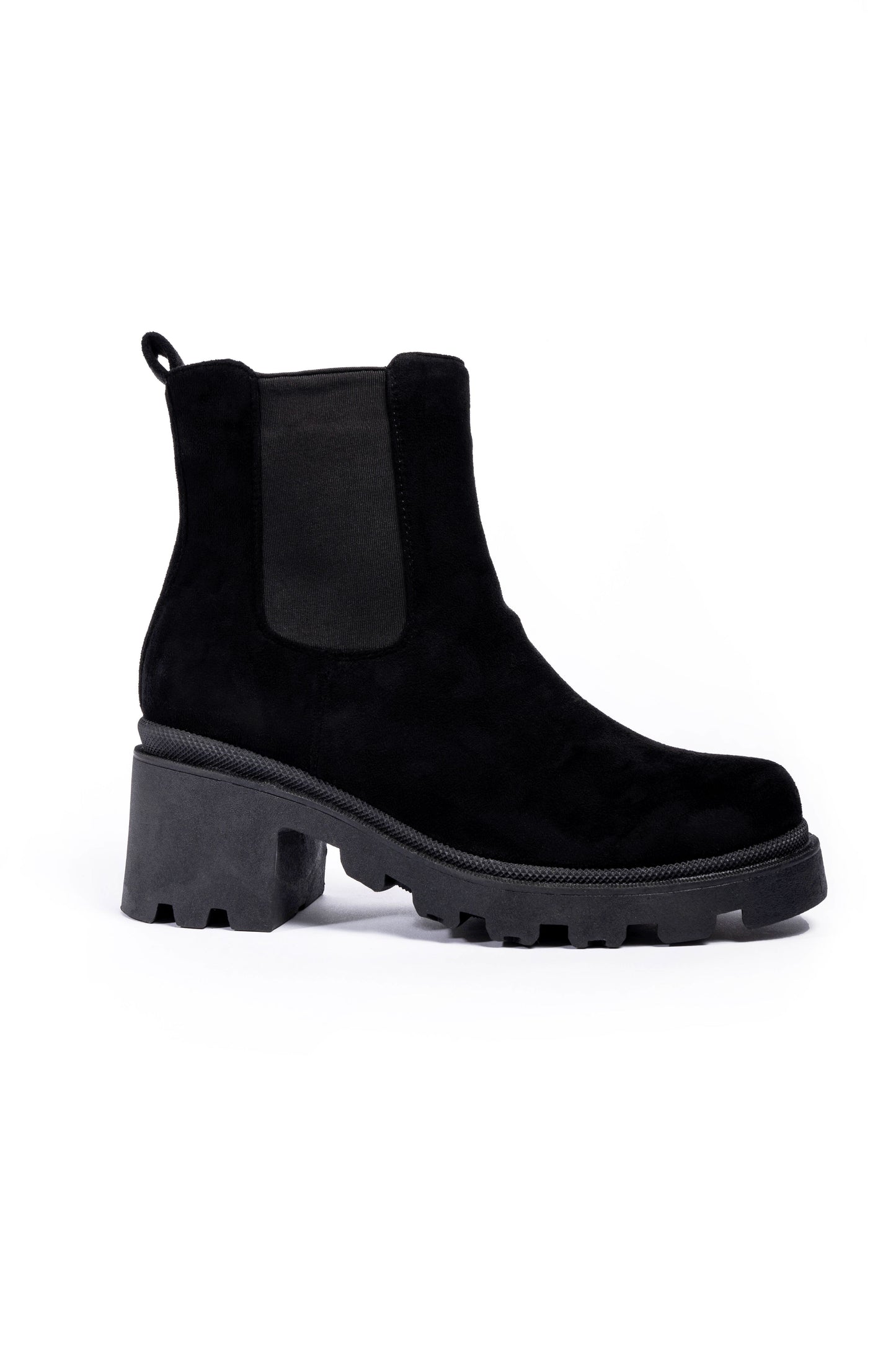 Inez Chunky Chelsea Boot Black Microfibre