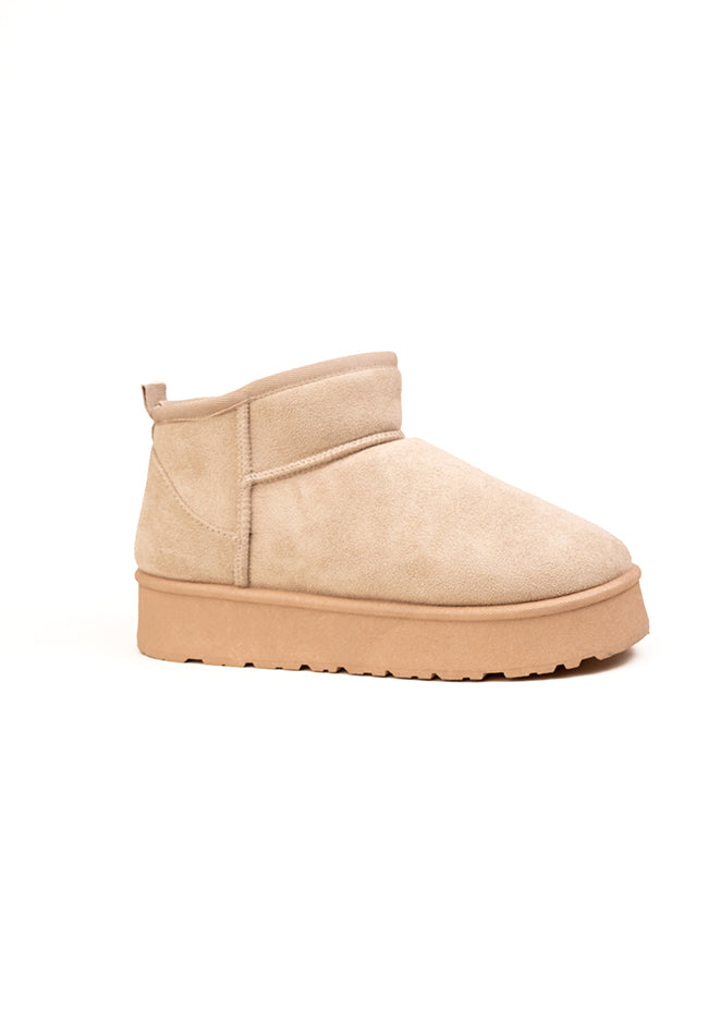 Scarlet Ladies Platform Low Cut Ankle Boot Beige Wholesale