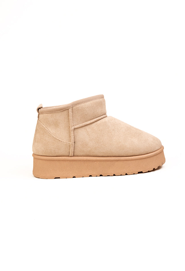 Scarlet Ladies Platform Low Cut Ankle Boot Beige Wholesale