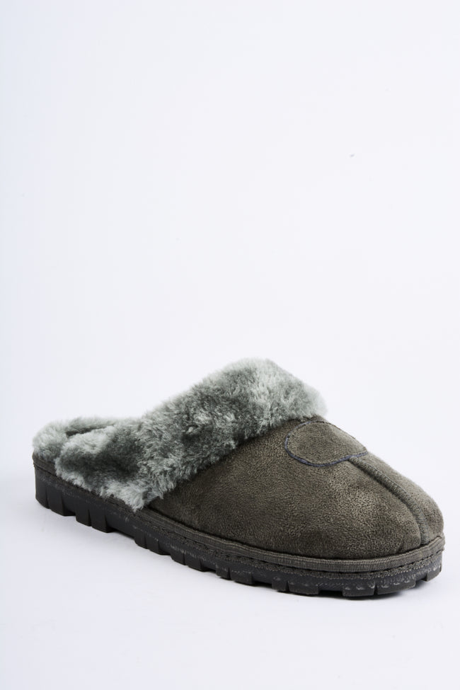 Natalie Grey C Seam Full Collar Mule Slipper