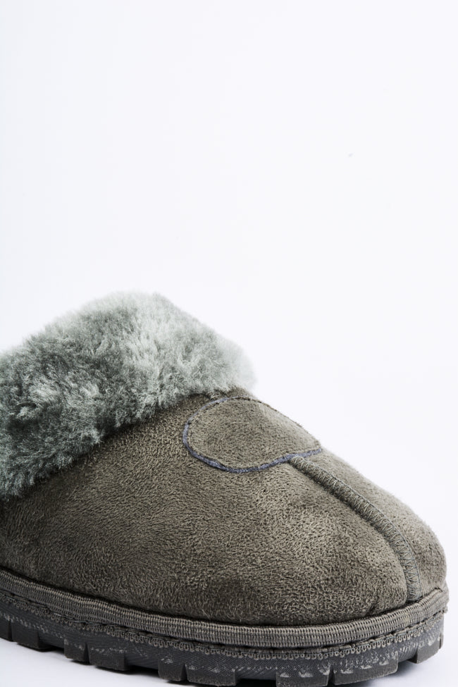 Natalie Grey C Seam Full Collar Mule Slipper