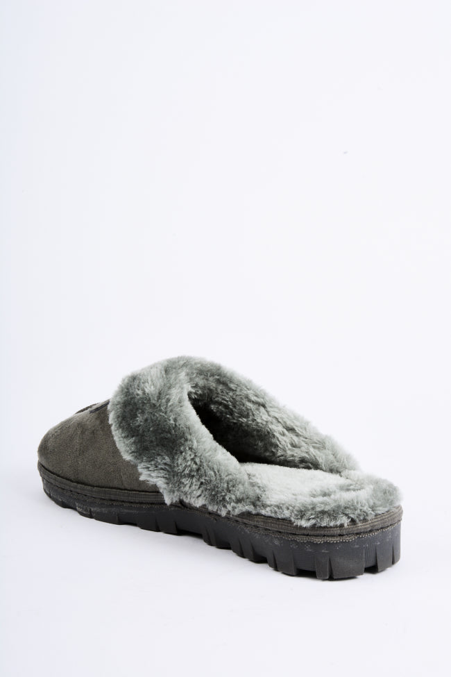 Natalie Grey C Seam Full Collar Mule Slipper