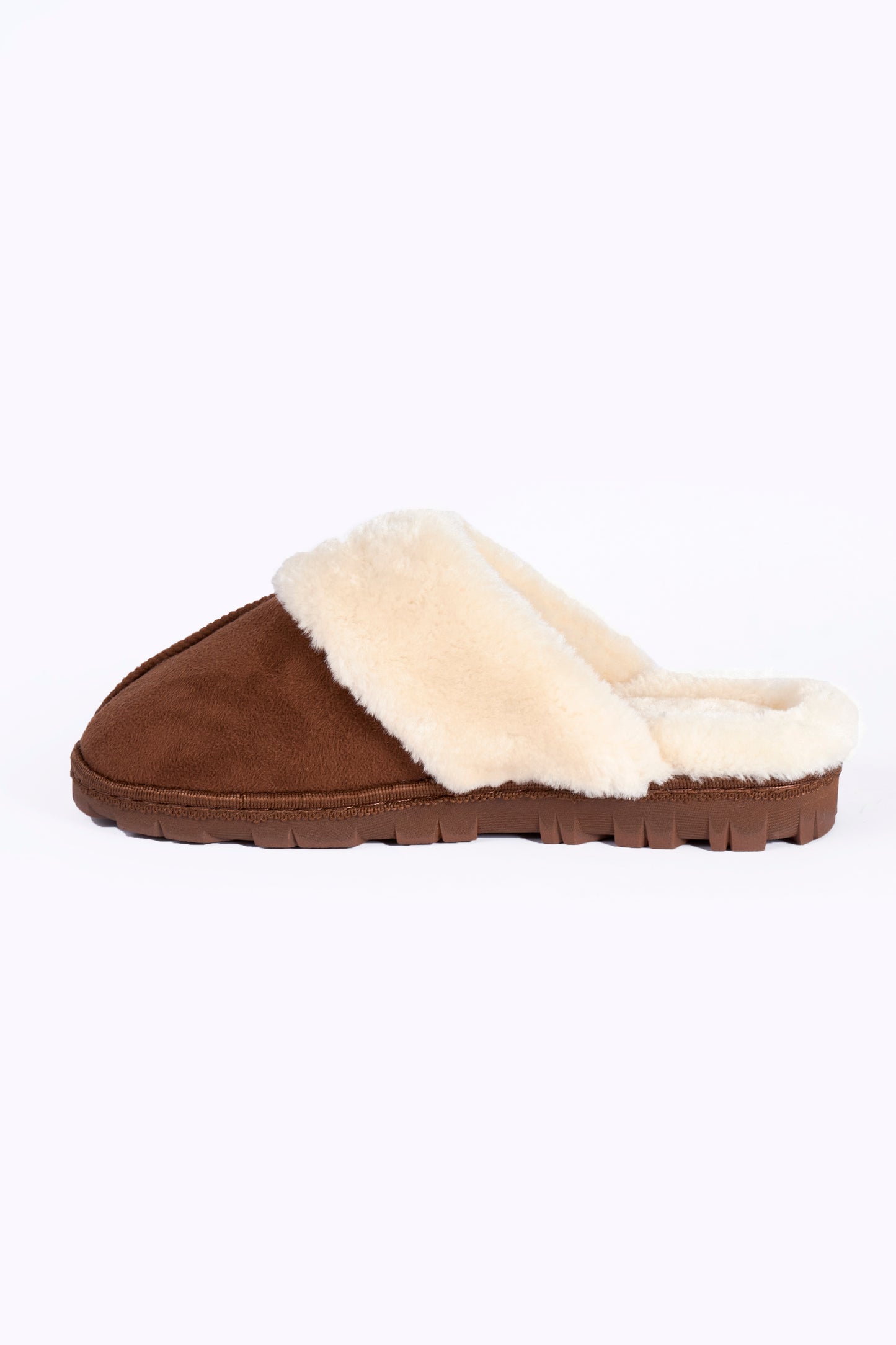 Eden Chestnut C Seam Full Collar Mule Slipper