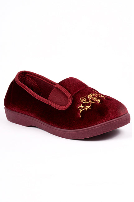GEMMA EMBROIDERED TWIN GUSSET BURGUNDY