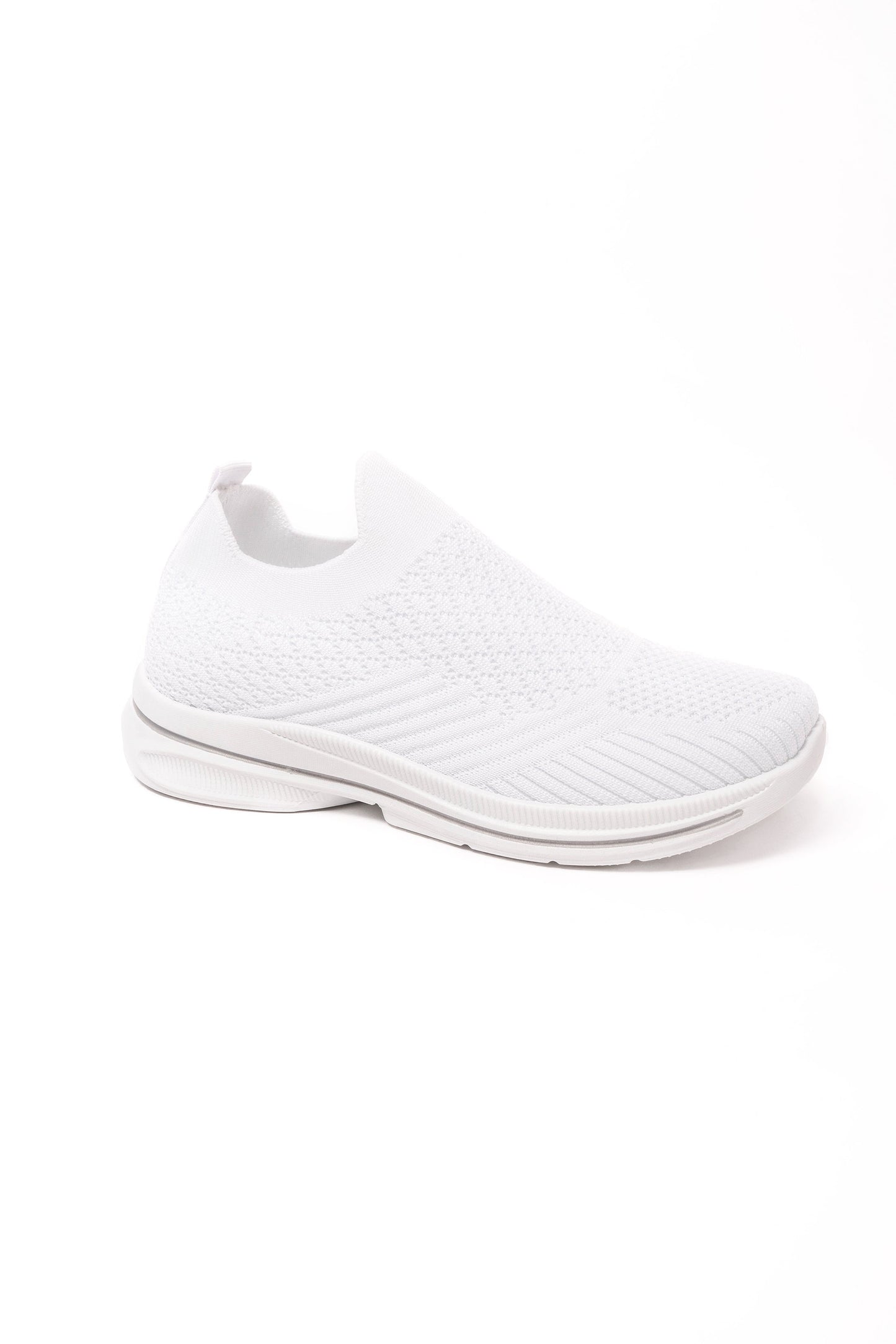 Lauren White Knitted Slip on Trainers