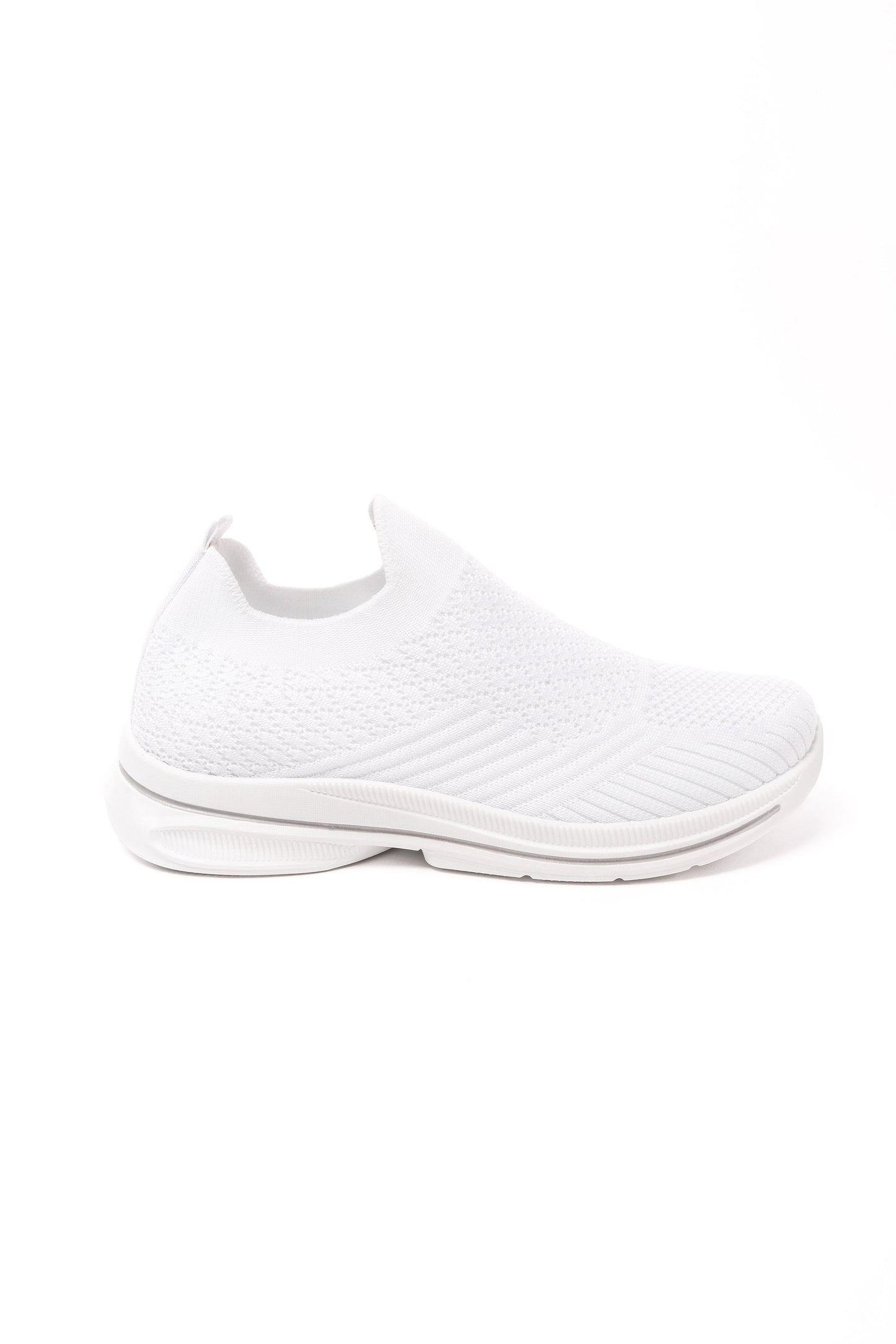 Lauren White Knitted Slip on Trainers
