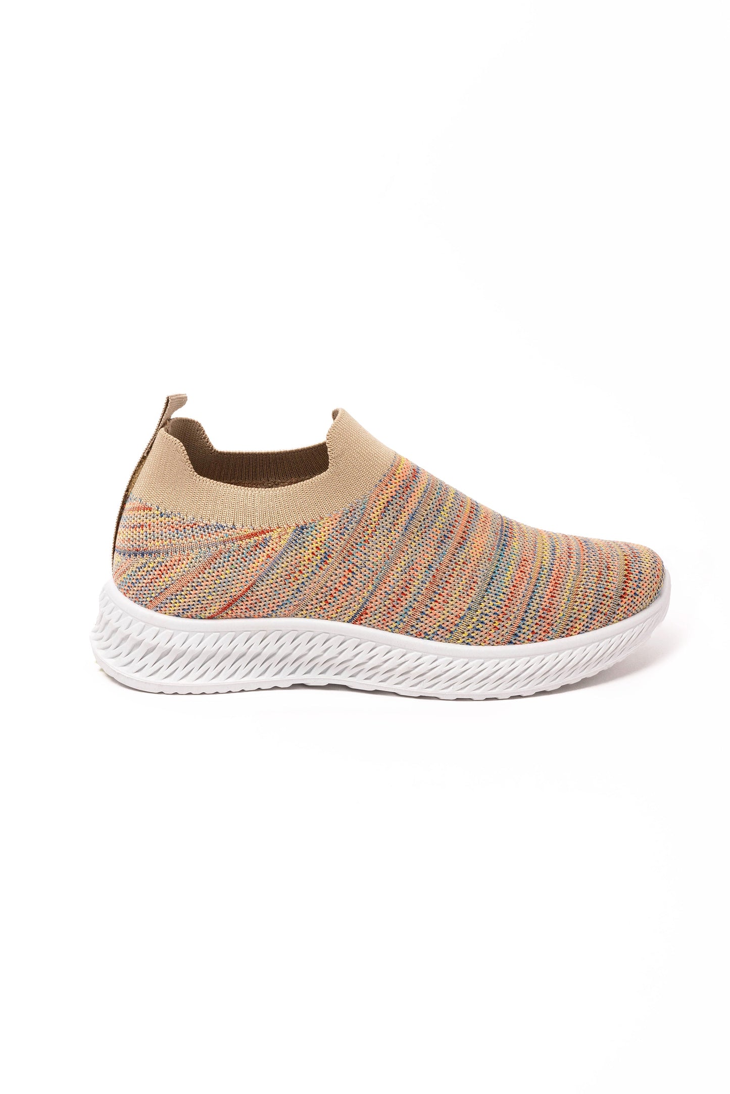 Laura Beige Flyknit Slip on Trainer