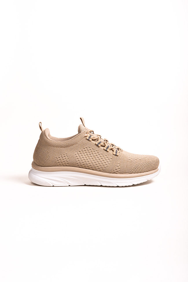 Nova Ladies Flynit Bungee Elastic Beige Trainer Wholesale 4x8