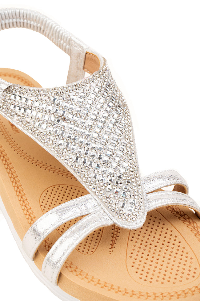 Tallulah Silver Shimmer With Clear and Gold Gems