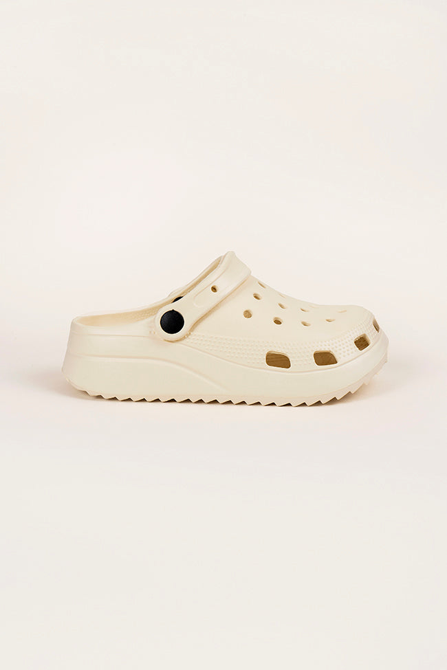 Aurora Ladies Wedge Clogs Stone Me (Beige)