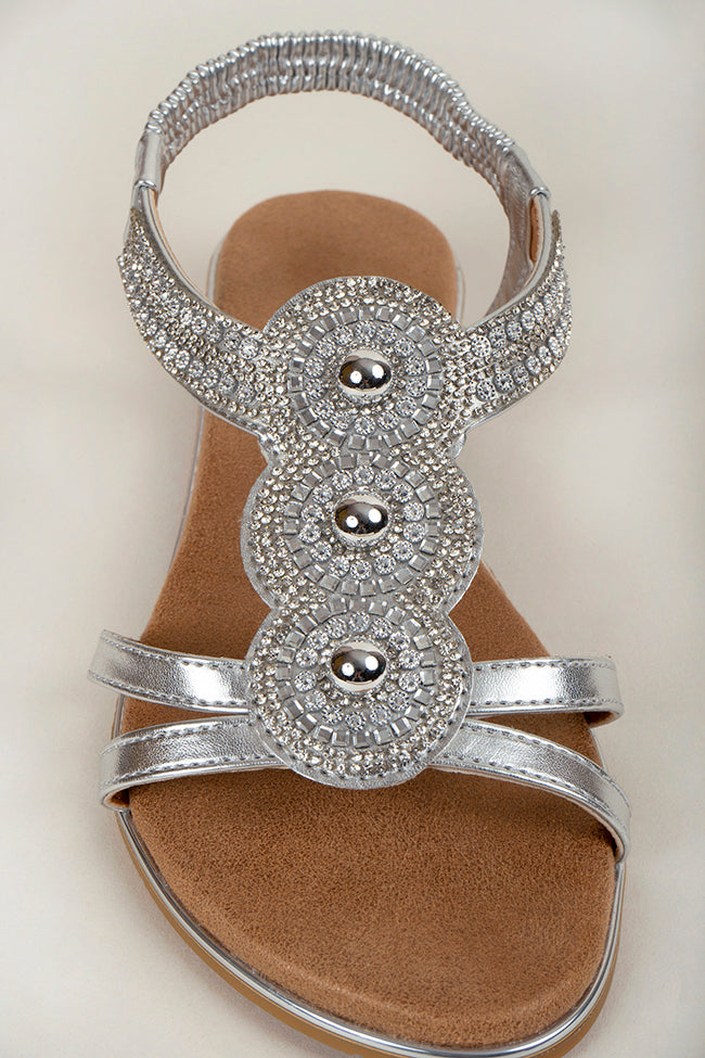 Rose Diamanti Silver Ladies Sandal