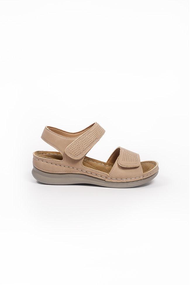 Ruby Adjustable Straps Beige Ladies Sandals
