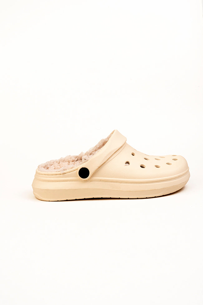 Harriet Ladies Fur Lined Stone Clogs