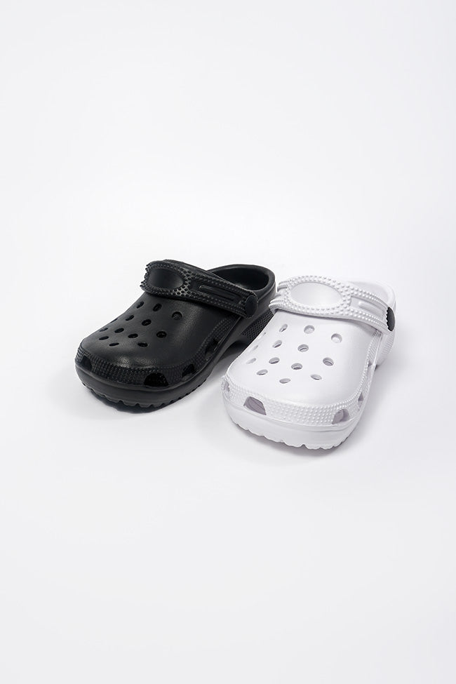 Danny Black and White Clogs Sizes 24-29