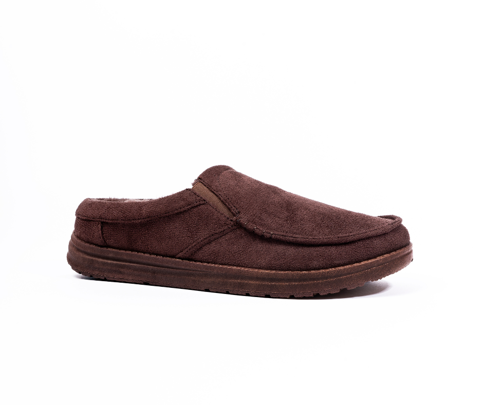 Mark Brown Microfibre Twin Gusset Apron Mule Men Slipper Kenyons