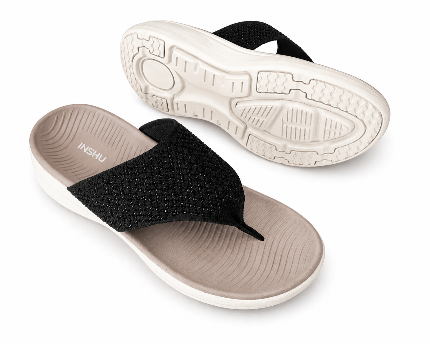 Hallie Toe Post Ladies Black Sandal