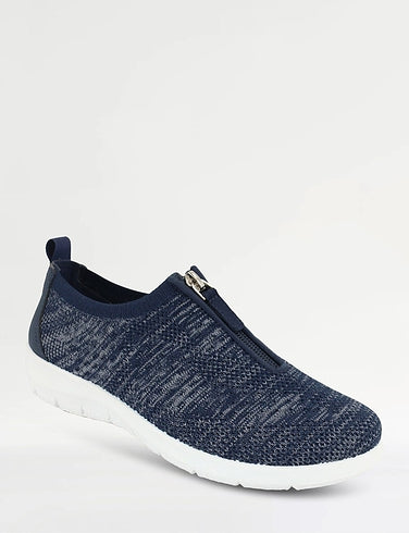 NEW Adriana Ladies Navy Zip Trainers
