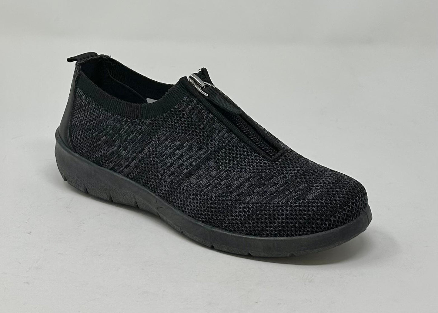 NEW Adriana Ladies Black Zip Trainers