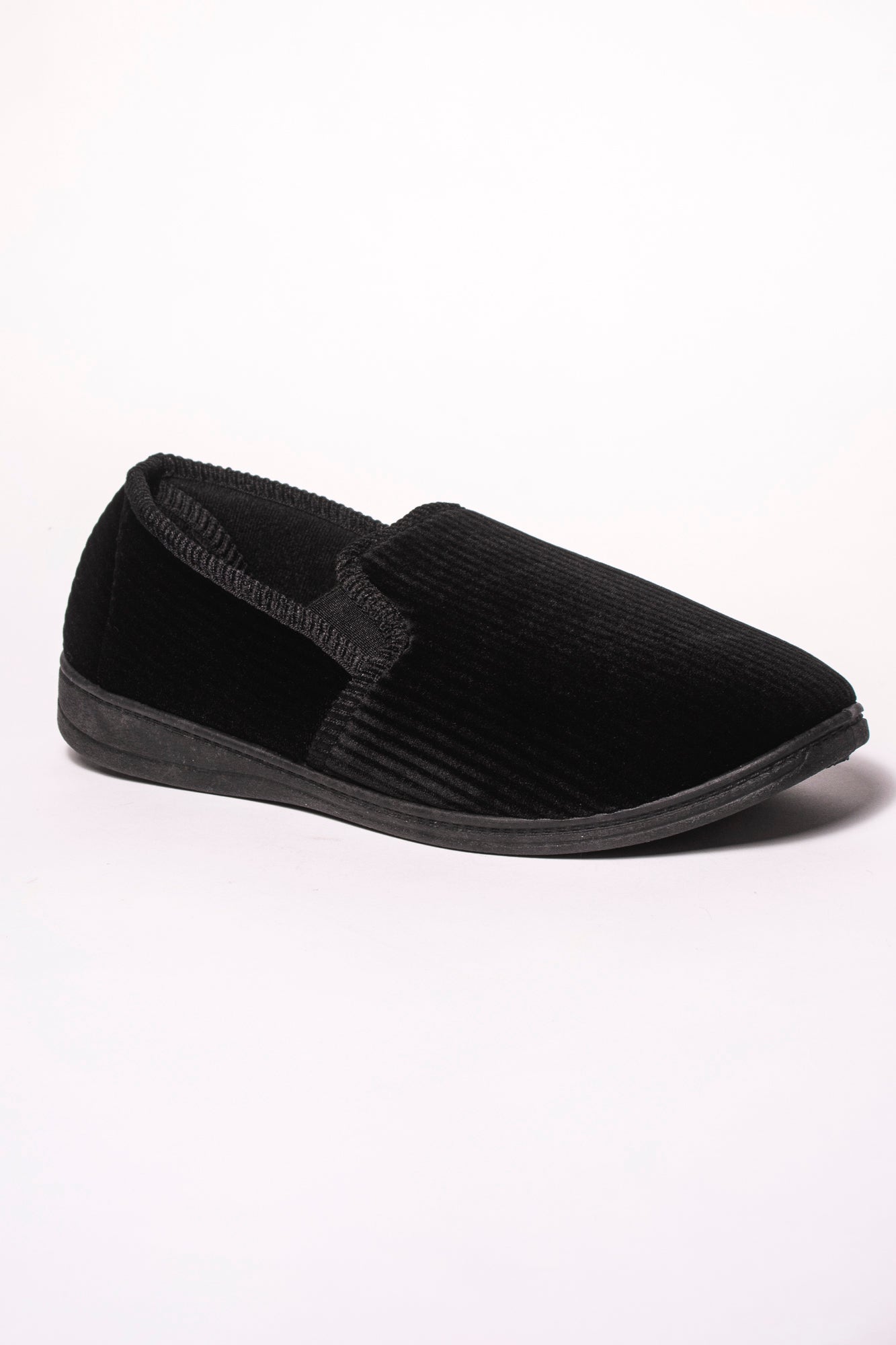 Mens Black Cord Slipper