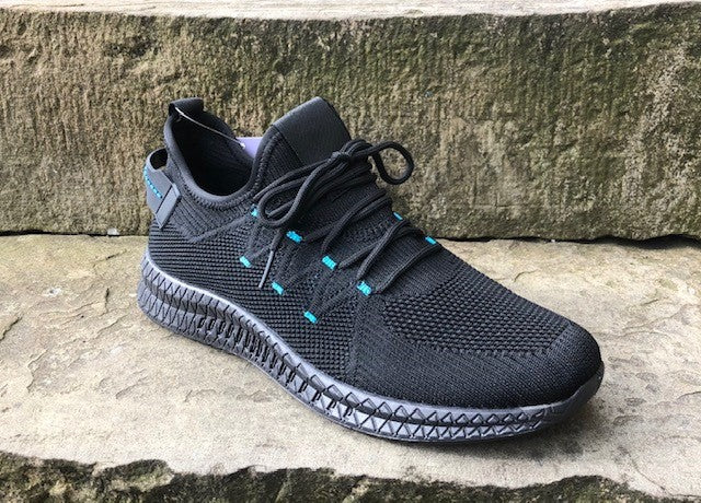 Josh Black Slip on Knitted Trainer