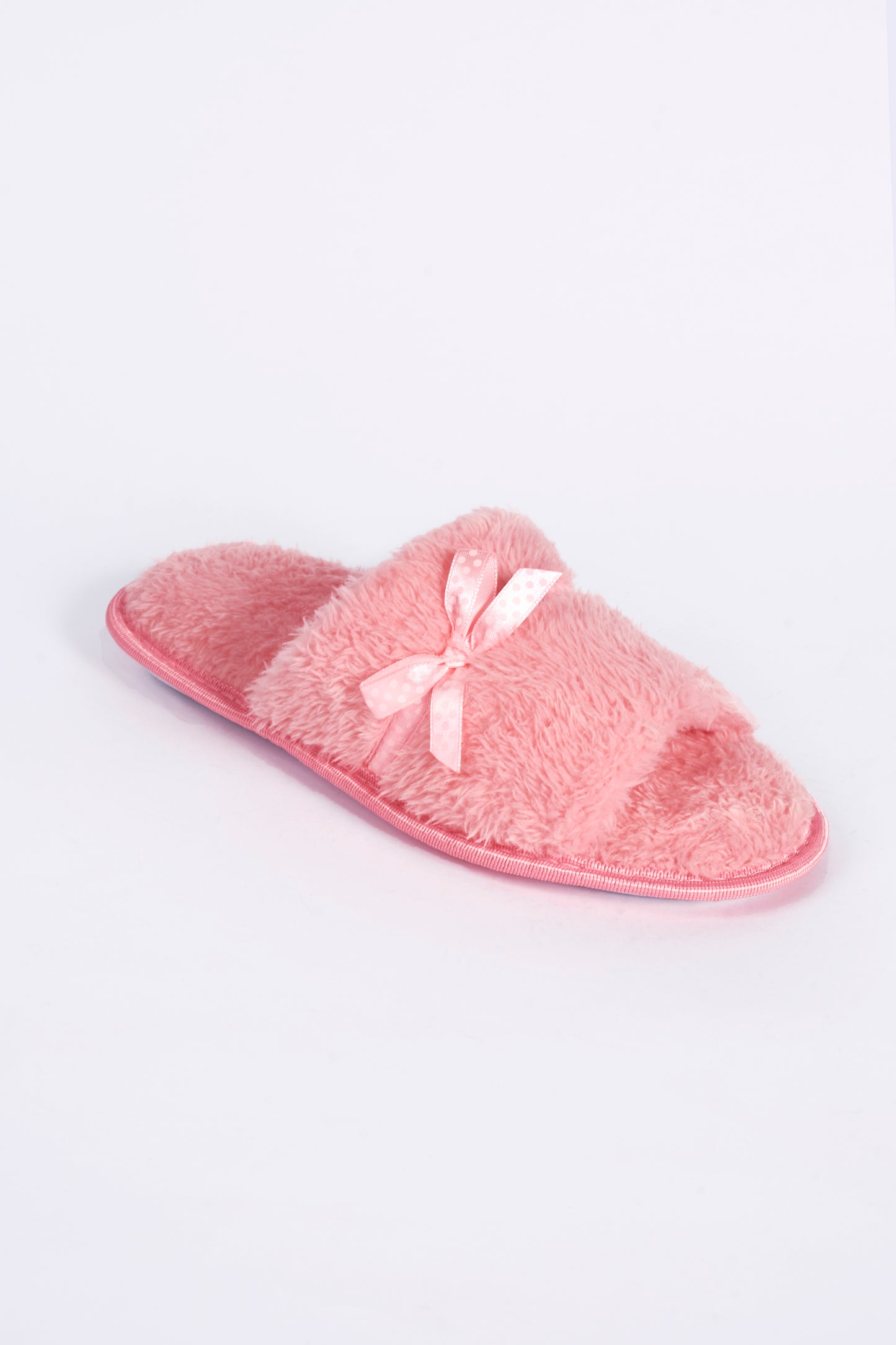 Lucy Peach Mule Bow Slipper