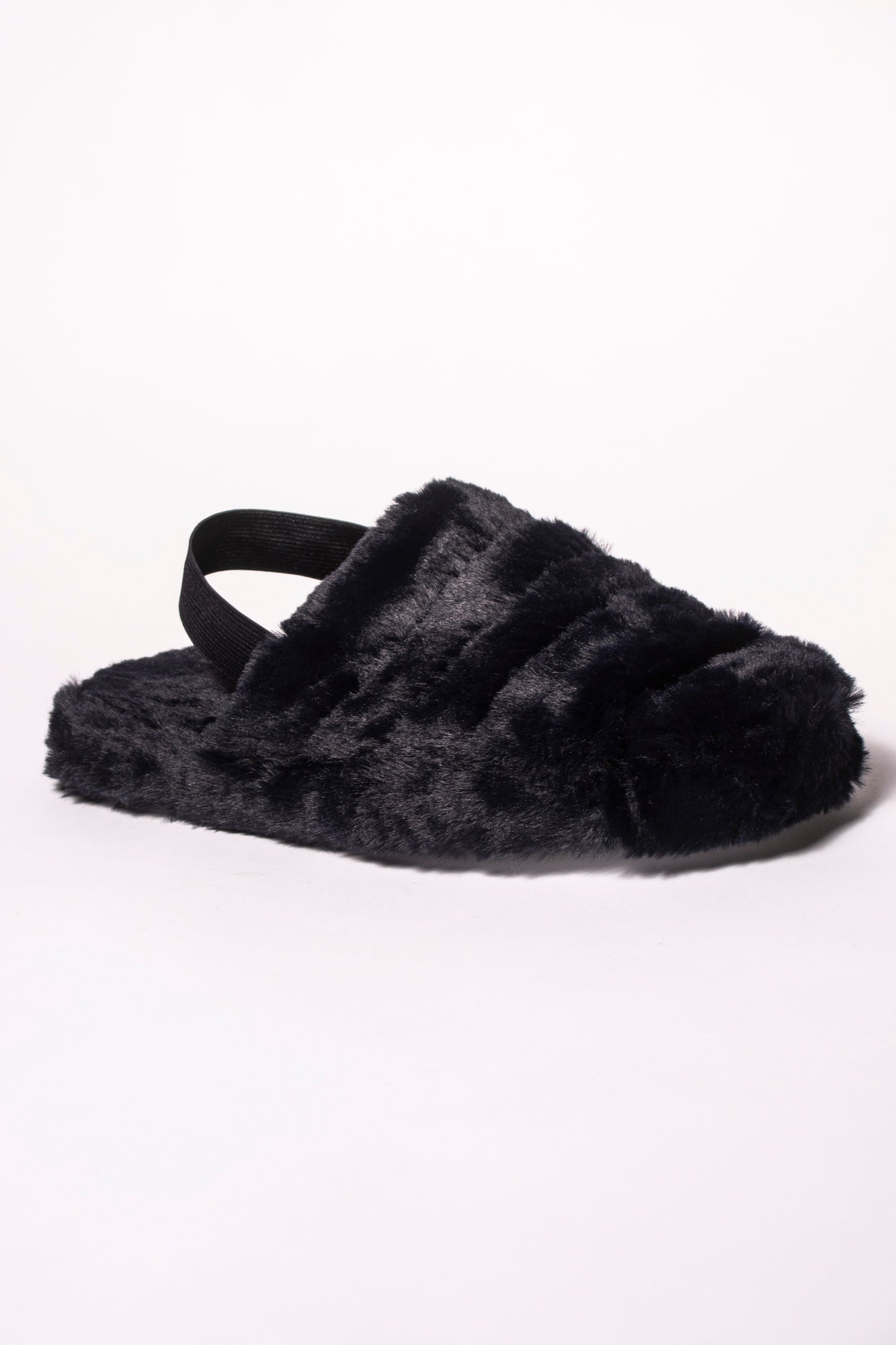 JODIE BLACK ELASTIC SLING BACK MULE SLIPPER