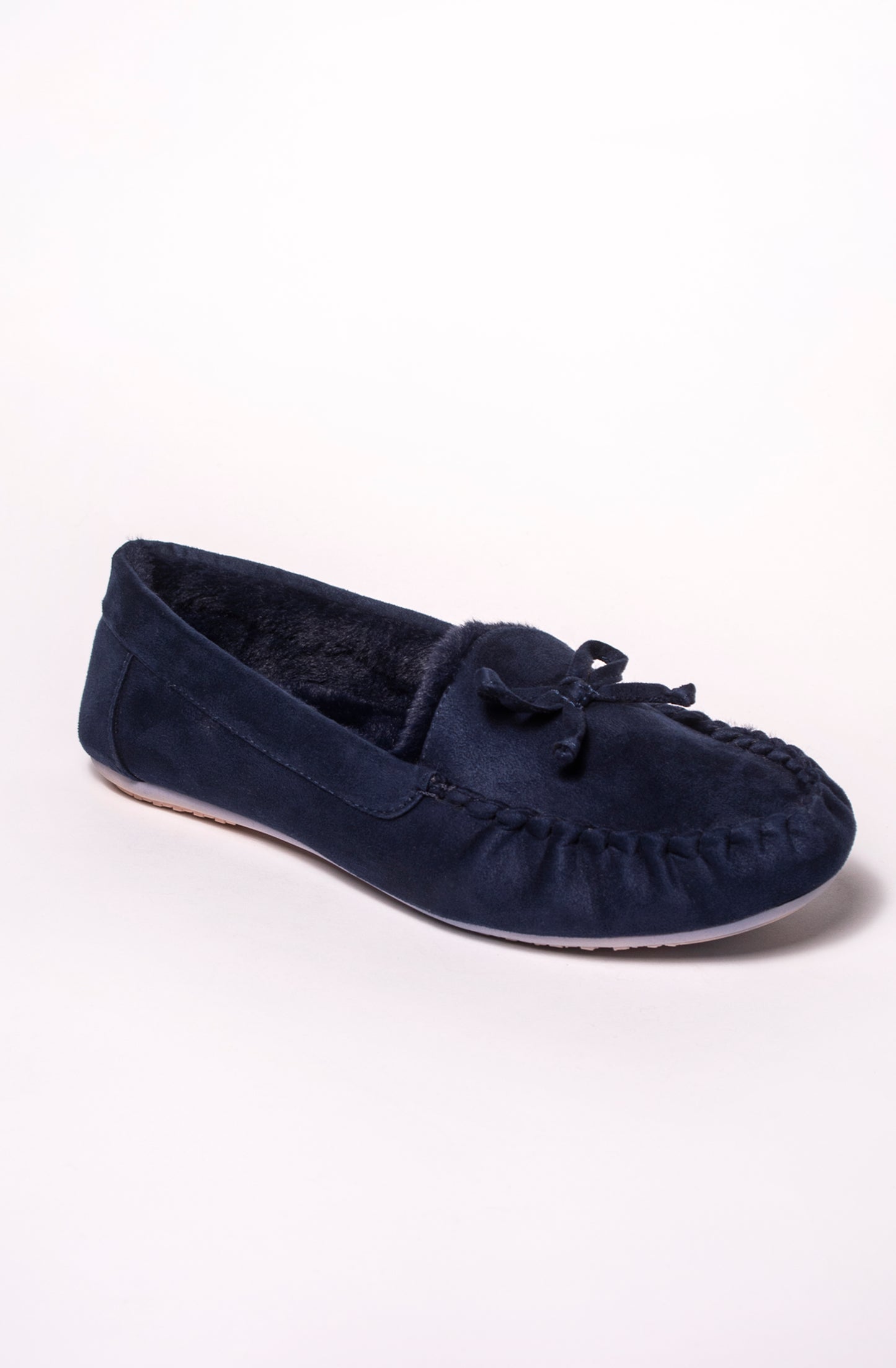 Louisa Navy Microfibre Moccasin