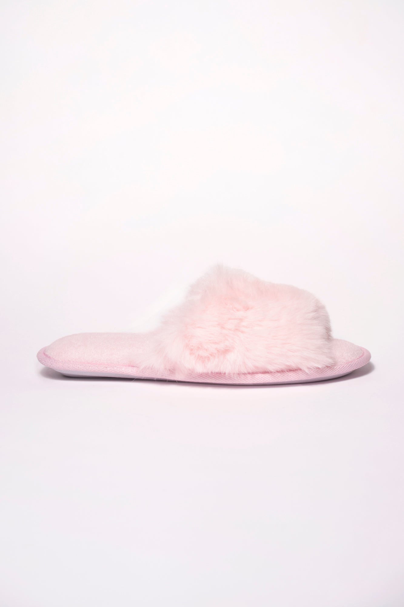 Anna Pink Long Fur Bando Mule