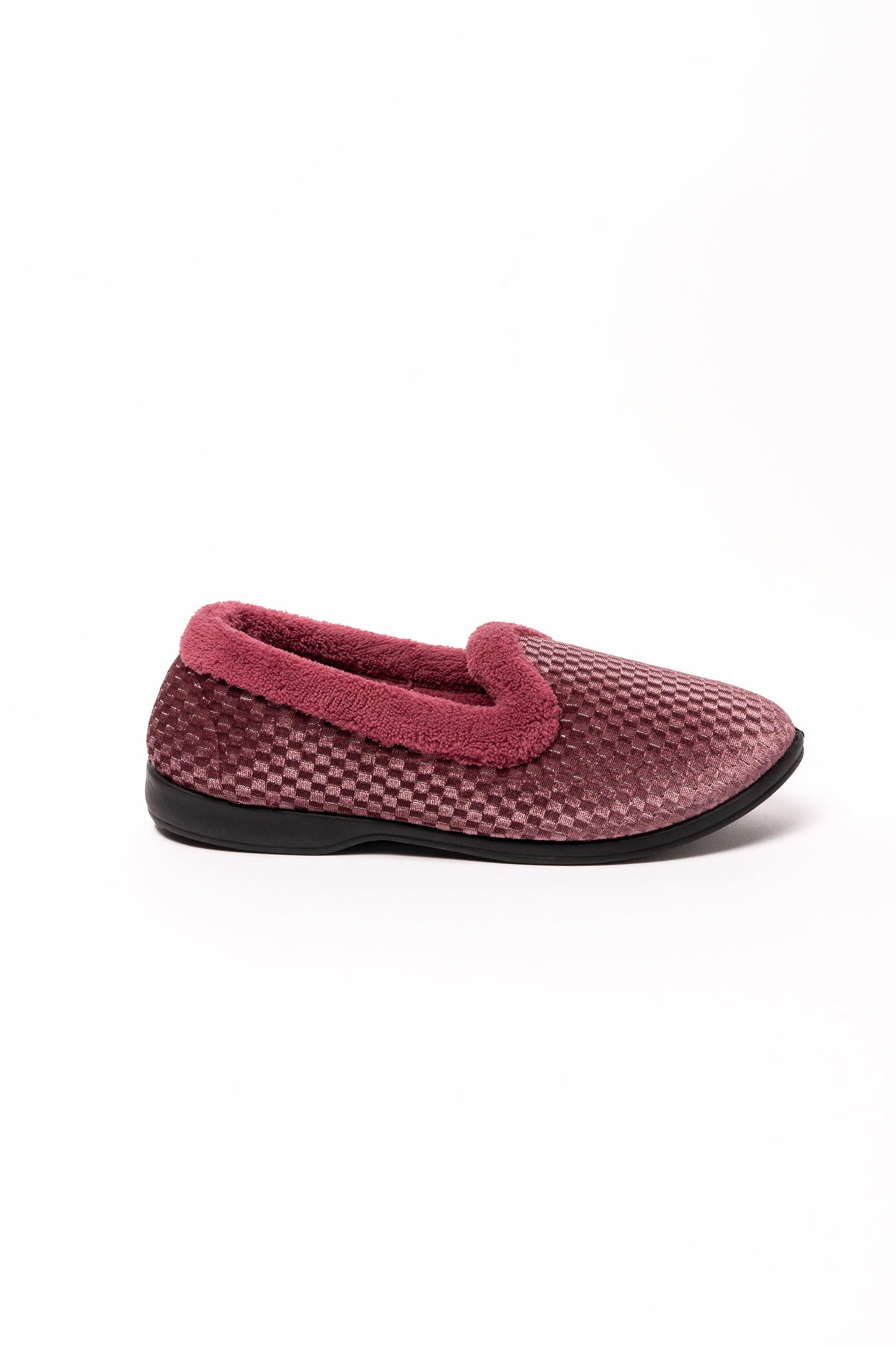 Zoe Heather Shimmer Fur Collar Slipper Dr Lightfoot Memory Foam