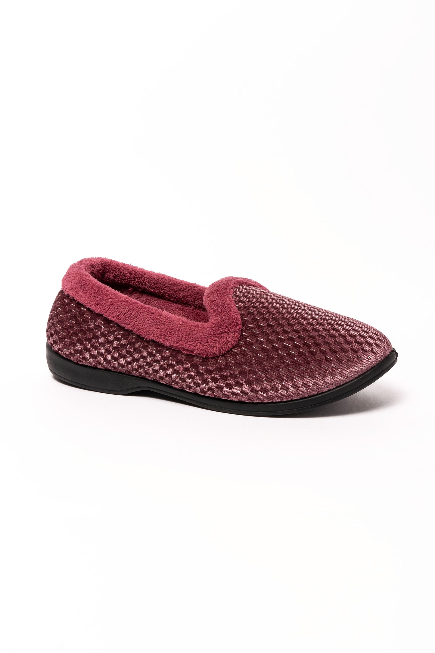 Zoe Heather Shimmer Fur Collar Slipper Dr Lightfoot Memory Foam