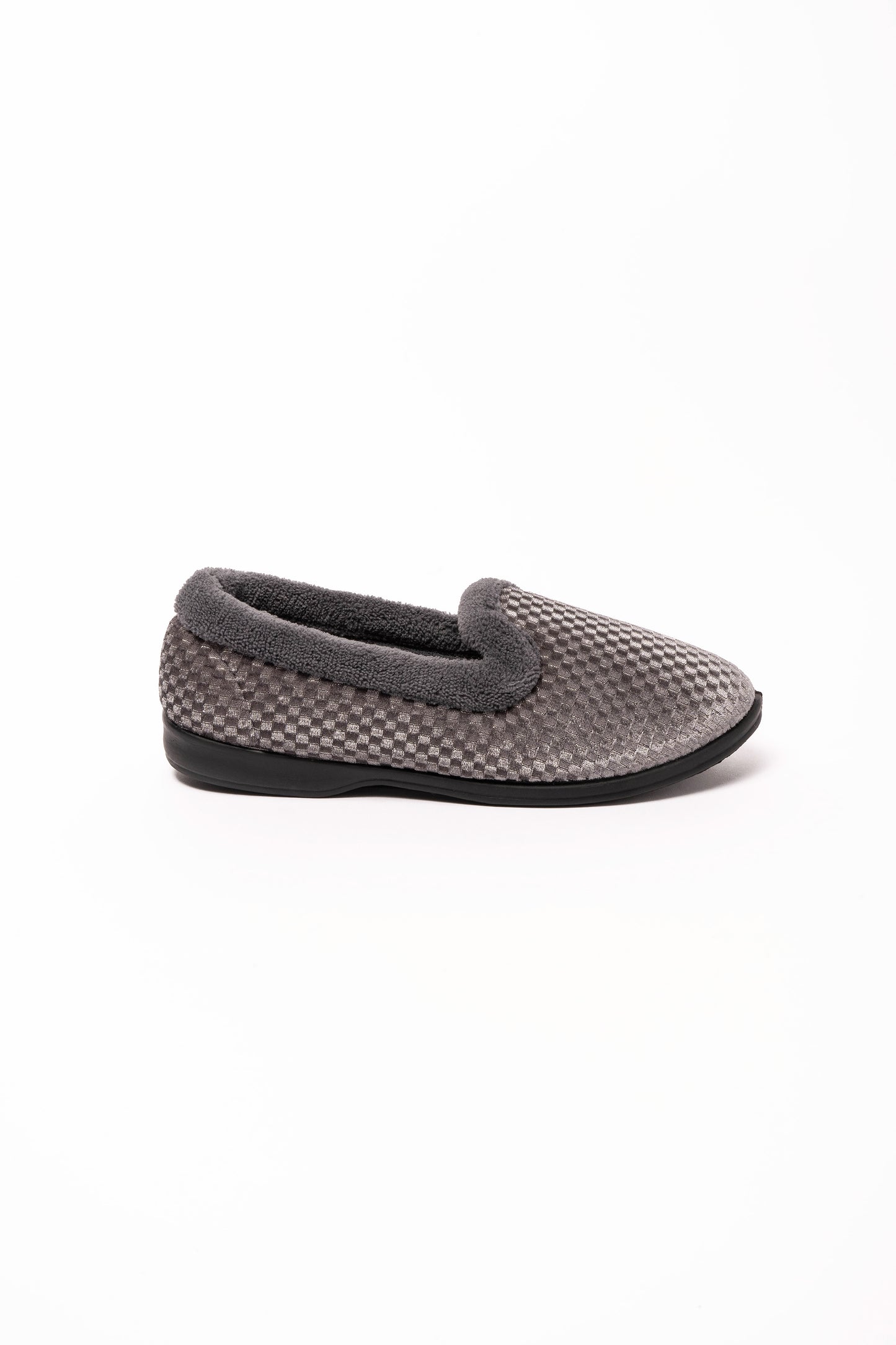 Zoe Grey Shimmer Fur Collar Slipper Dr Lightfoot Memory Foam