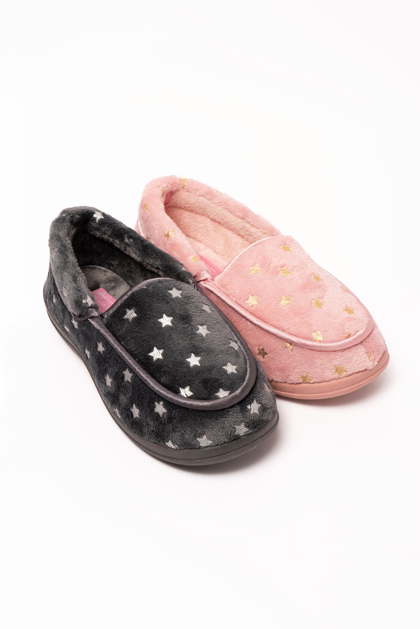 Virginia Stars Bucket Slipper Pink and Grey