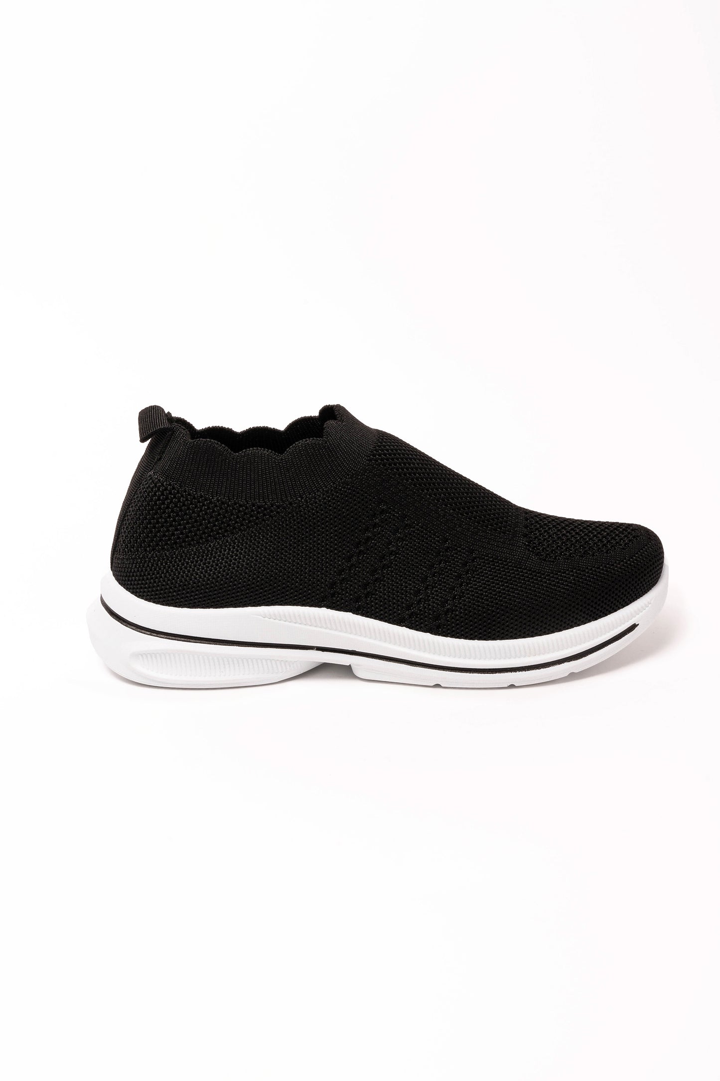 Lindsay Knitted Slip on Black Trainer