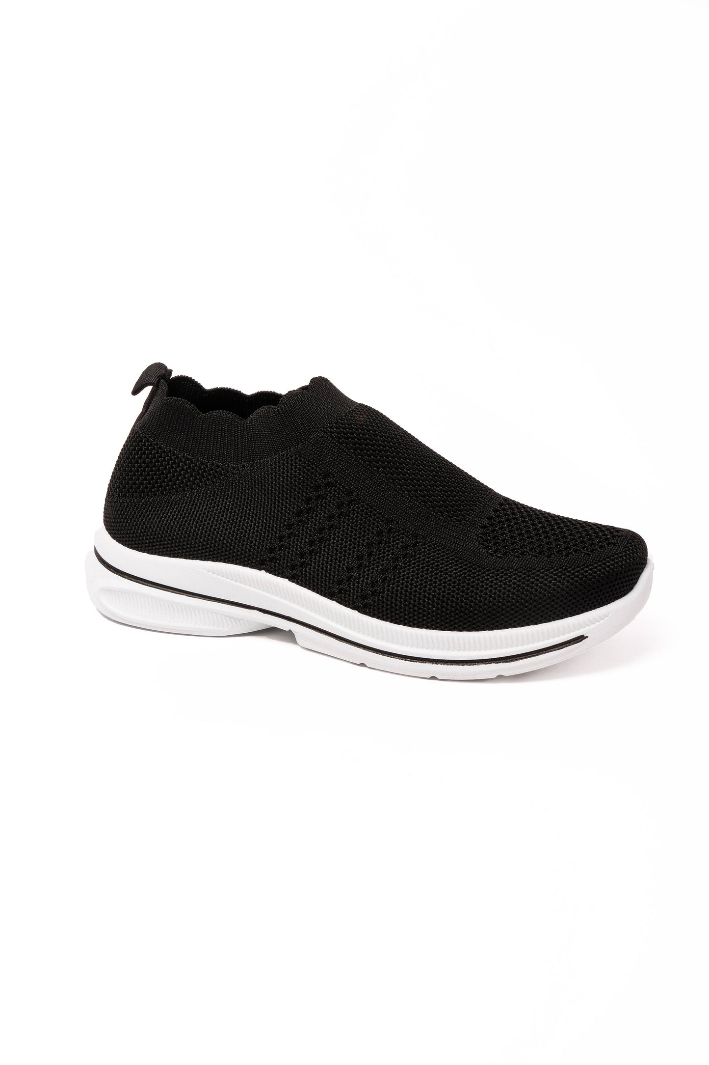 Lindsay Knitted Slip on Black Trainer