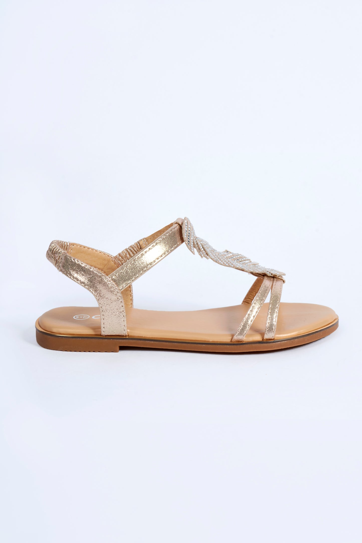 Cara Gold Diamante Leaf Sandal