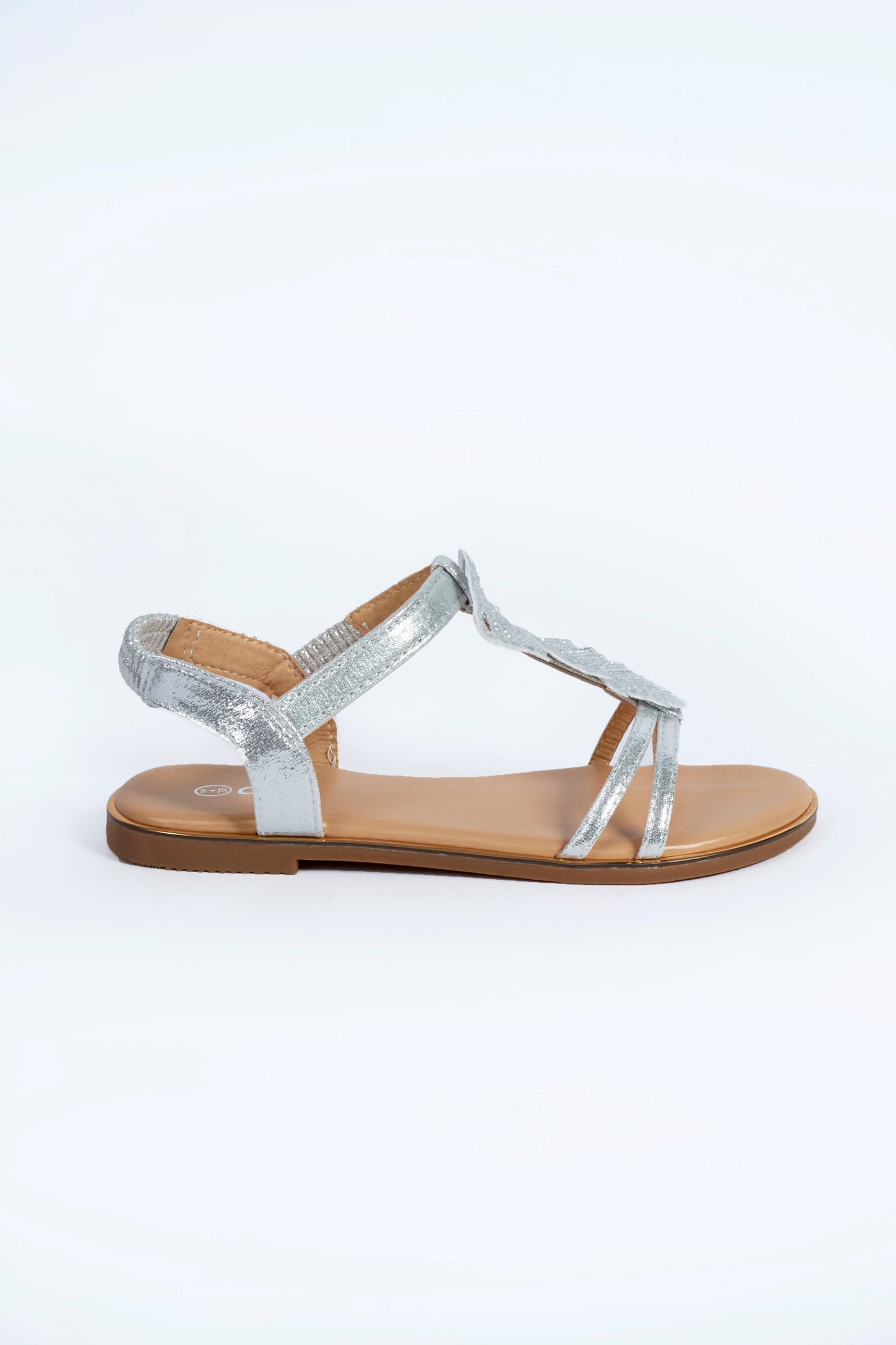 Cara Silver Diamante Leaf Sandal