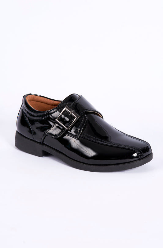 Jacob Black Patent Side Buckle Formal / School Boys Shoe BXT 12X3