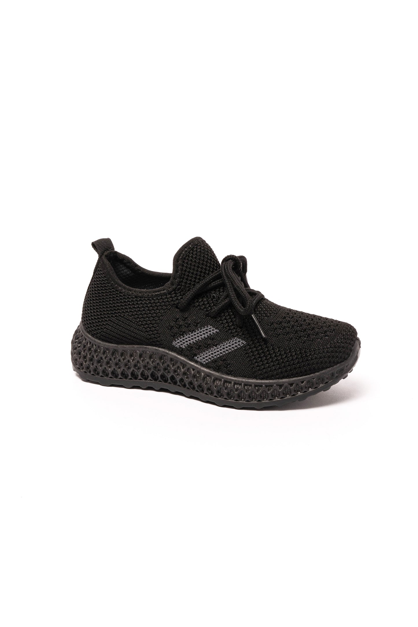 Joel Black Two Stripe Knitted Trainer 10x1